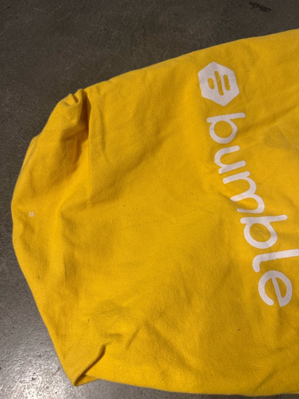 Bumble Yellow Canvas Tote with White Logo